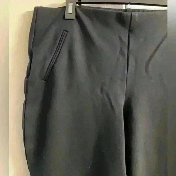Chicos black straight leg trousers/ pants stretchy heavy fabric. Sz 14 short - Picture 2 of 6